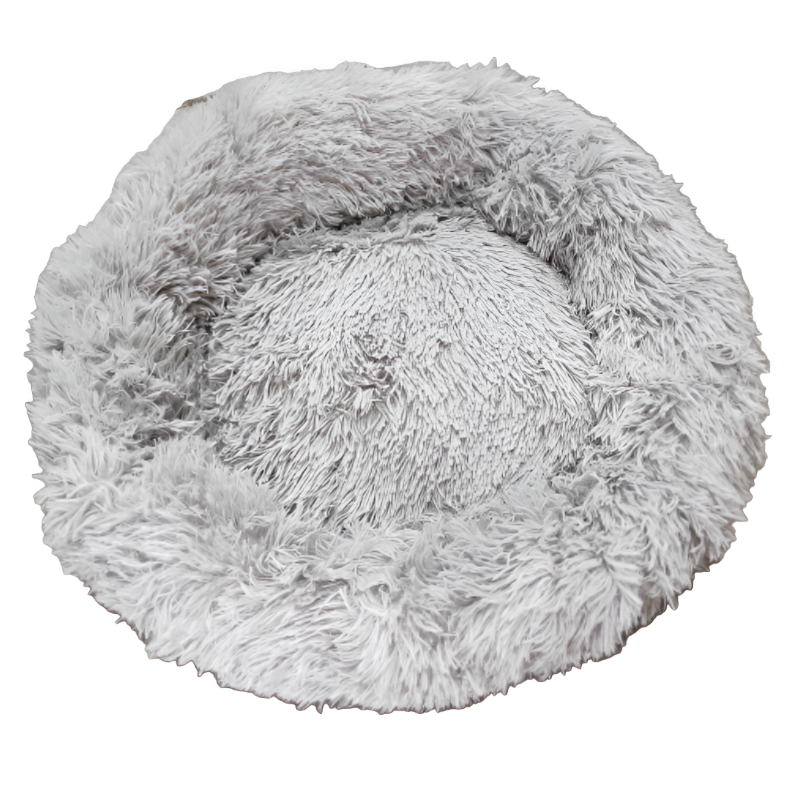 Cama para Perro Pequeña 50 cm - Gris Claro, Acolchada, Base Antideslizante