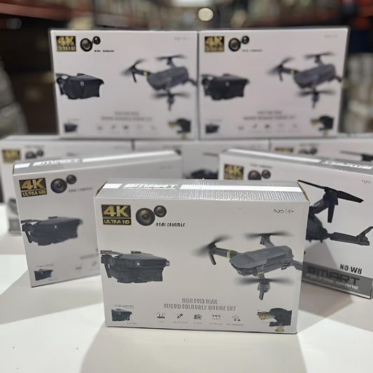Dron 4K UHD micro plegable negro/plata con doble cámara, GPS y maletín gratis