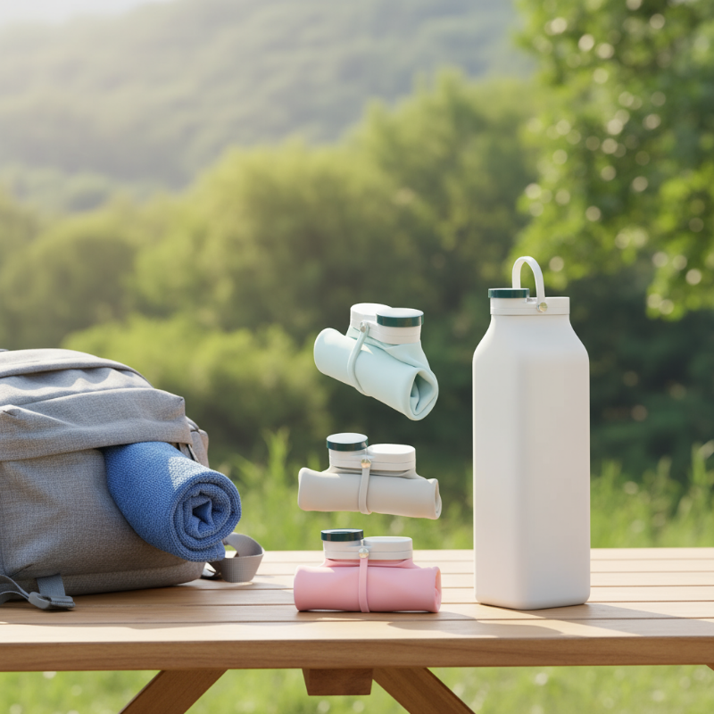 Botella de Agua Plegable Retráctil de Gran Capacidad