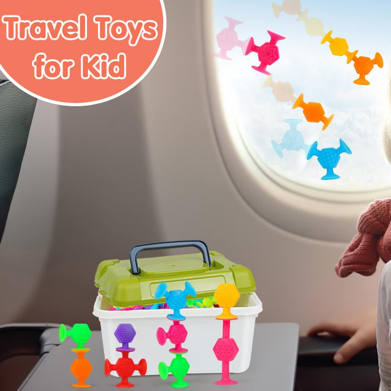 Texture Suction Cup Toys Set, Stress Relief & Learning Toy for Kids Aged 3-6 Years, Portable Travel Educational Gift