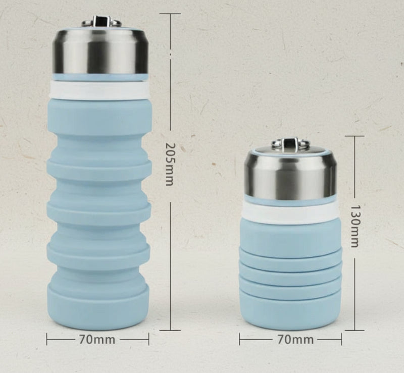 Botella y Vaso de Agua Plegable