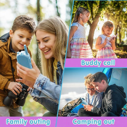 【Fabeto】Kids Video Walkie Talkies Toys - 2 Pack with Long Range Communication & Built-In Camera for Boys and Girls, Perfect for Outdoor Play, Ages 3-12 Kids Long Range Walkie Talkies