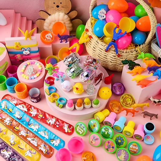 Huevos de Pascua Prellenados con Juguetes y Pegatinas - 36-200 Piezas para Fiestas Infantiles