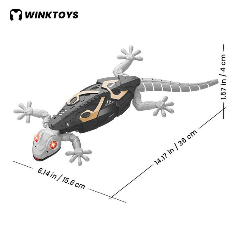 [34]Wall Crawler Gecko, Winktoys Remote Control Toy, Electric Lizard Toy with LED Glowing Eyes, 360° Spin, Animal Toy, Fun Indoor Toy, Gift Idea, Party Toy, Cool Gifts, Family Fun