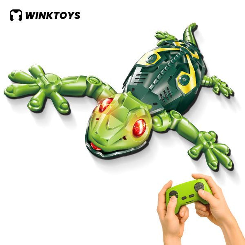 [34]Wall Crawler Gecko, Winktoys Remote Control Toy, Electric Lizard Toy with LED Glowing Eyes, 360° Spin, Animal Toy, Fun Indoor Toy, Gift Idea, Party Toy, Cool Gifts, Family Fun