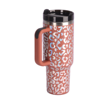 40 Oz Tumbler with Handle & Straw - Insulated Stainless Steel Travel Mug with Spill-Proof Lid
