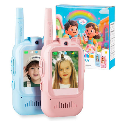 【Fabeto】Kids Video Walkie Talkies Toys - 2 Pack with Long Range Communication & Built-In Camera for Boys and Girls, Perfect for Outdoor Play, Ages 3-12 Kids Long Range Walkie Talkies