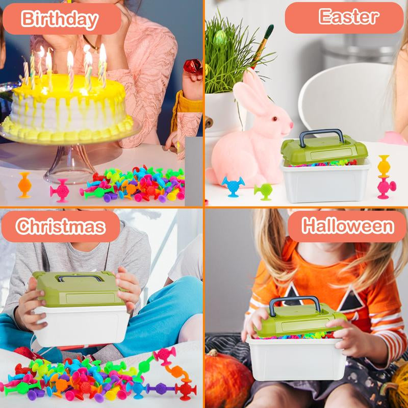 Texture Suction Cup Toys Set, Stress Relief & Learning Toy for Kids Aged 3-6 Years, Portable Travel Educational Gift