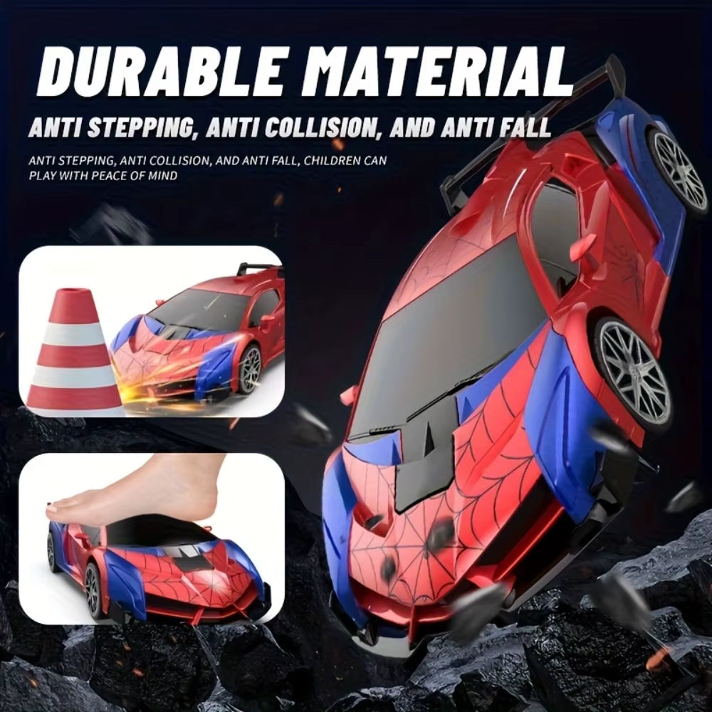 1:18 RC Transforming Car Robot Toy, LED Lights, 2.4Ghz Drift Racing Vehicle, One-Button Transform, Rechargeable, 360° Rotation