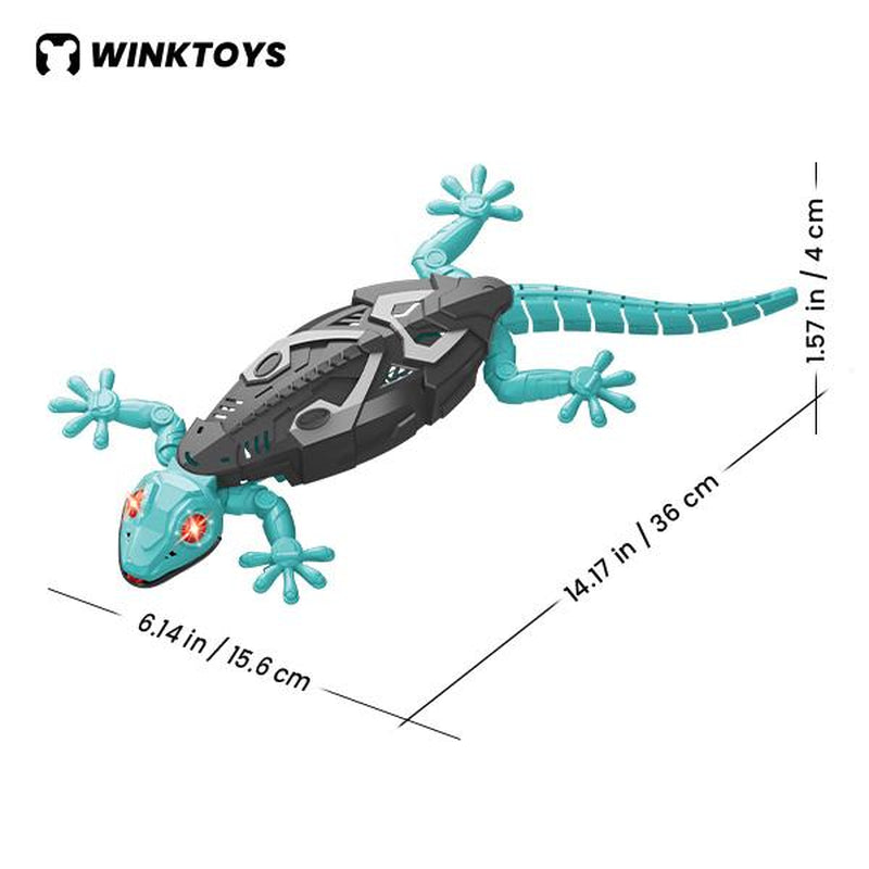 [34]Wall Crawler Gecko, Winktoys Remote Control Toy, Electric Lizard Toy with LED Glowing Eyes, 360° Spin, Animal Toy, Fun Indoor Toy, Gift Idea, Party Toy, Cool Gifts, Family Fun