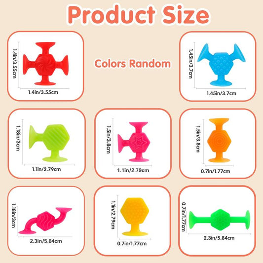 Texture Suction Cup Toys Set, Stress Relief & Learning Toy for Kids Aged 3-6 Years, Portable Travel Educational Gift
