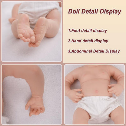 Funcuddle NO.18 Doll, 18.9-Inch Baby Girl Doll，Rebirth Doll Sleeping，Full Silicone Reborn Baby Dolls，Dolls & Accessories，Dolls for Girls 3-12，Birthday Doll