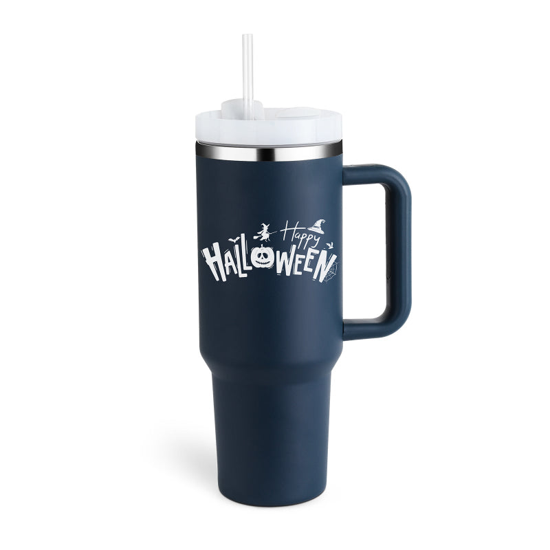 40 Oz Tumbler with Handle & Straw - Insulated Stainless Steel Travel Mug with Spill-Proof Lid