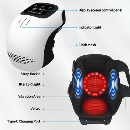 Rechargeable Knee Massager - Infrared Heating, Kneading & Vibration Therapy for Pain Relief