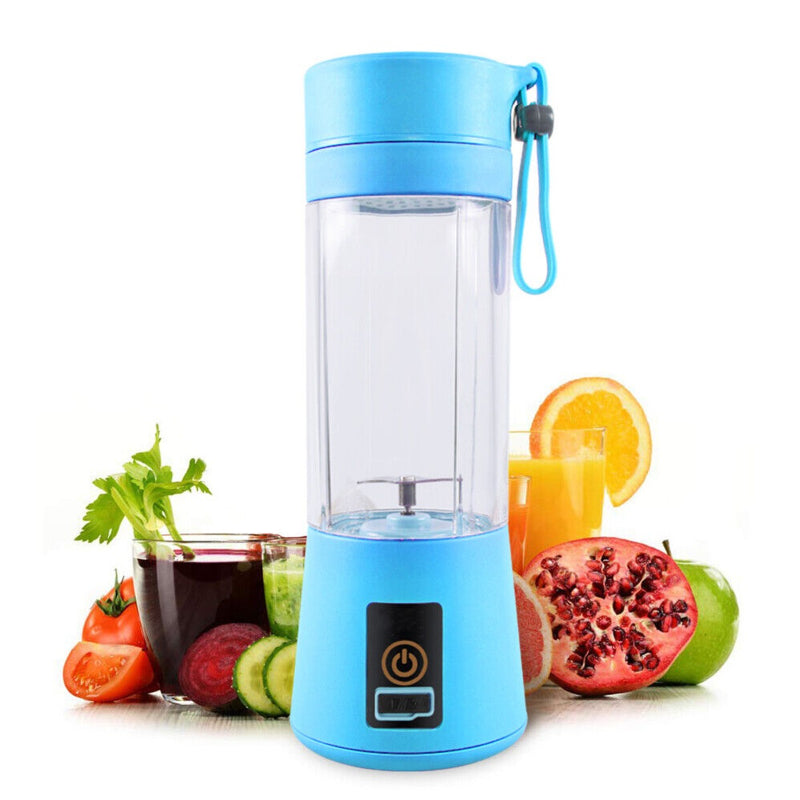 Batidora licuadora portátil USB 380ml con 6 cuchillas de acero inoxidable, recargable y libre de BPA