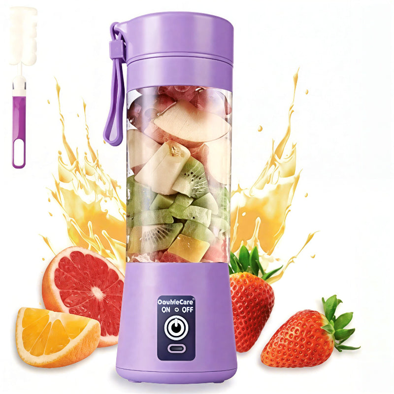 Batidora licuadora portátil USB 380ml con 6 cuchillas de acero inoxidable, recargable y libre de BPA