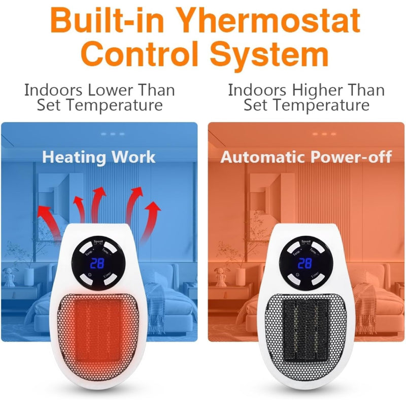Calentador portátil enchufable 500W