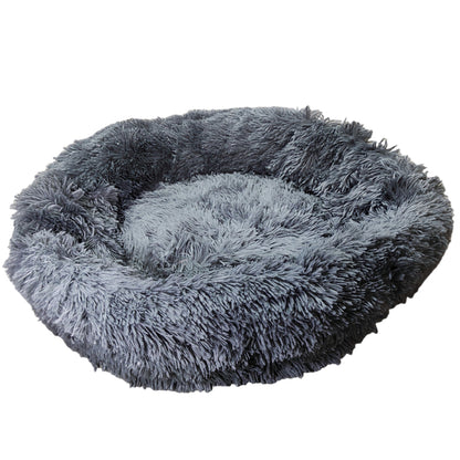 Cama para perro grande gris oscuro mostrando textura y acabado premium
