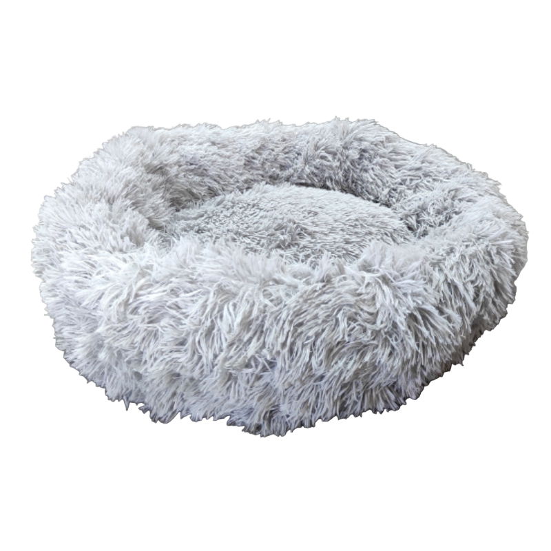 Cama para Perro Pequeña 50 cm - Gris Claro, Acolchada, Base Antideslizante