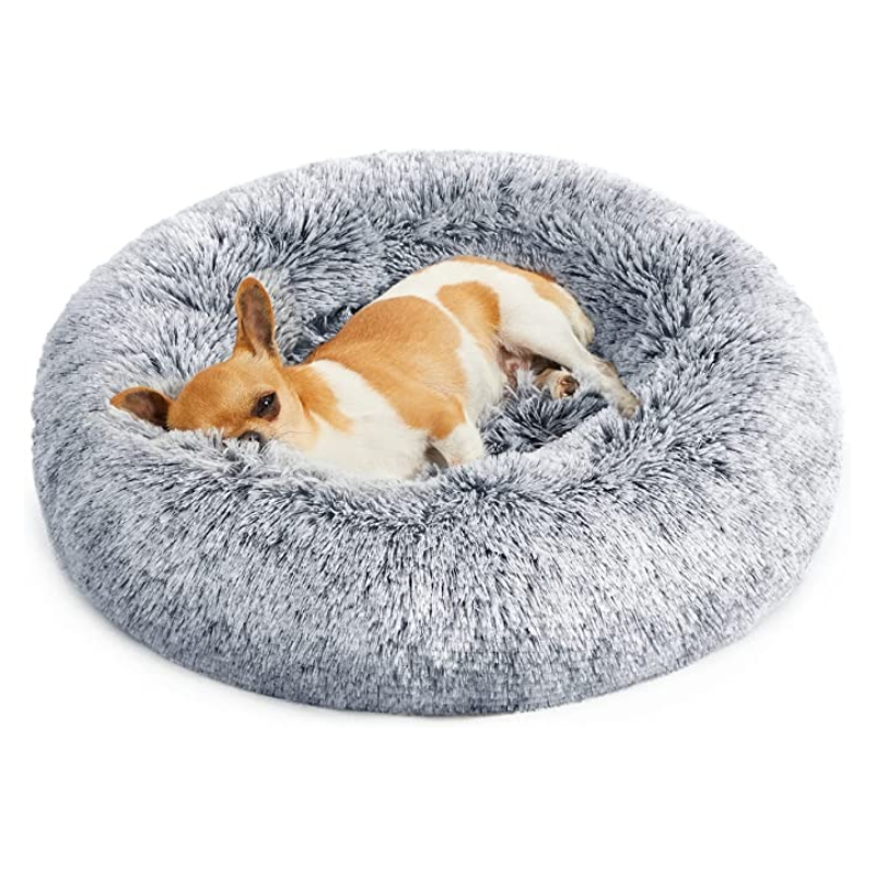 Cama para Perro Pequeña 50 cm - Gris Claro, Acolchada, Base Antideslizante