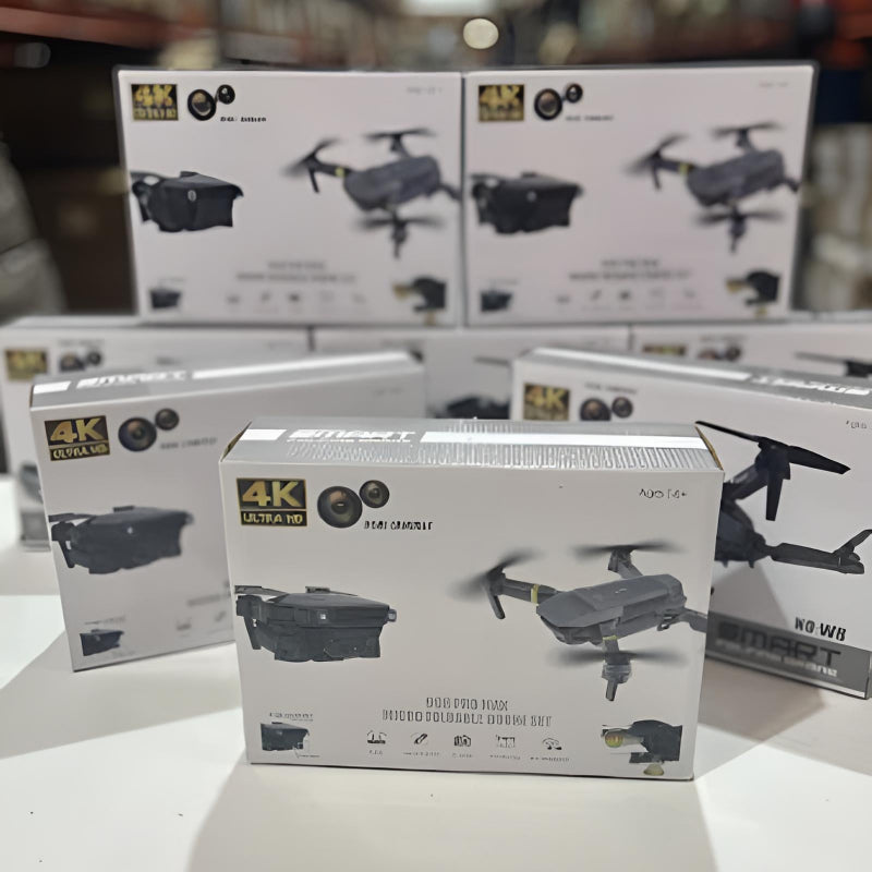 Dron 4K UHD micro plegable negro/plata con doble cámara, GPS y maletín gratis