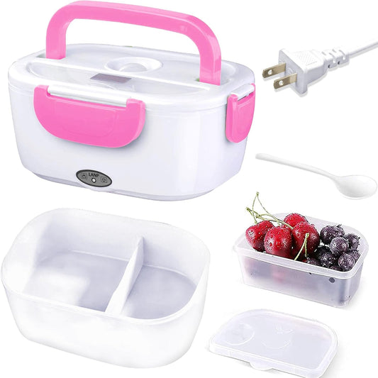 Fiambrera Eléctrica 40W Blanco Azul - 23x16.5x10.5cm - Calentamiento Homogéneo - Ahorro Energético