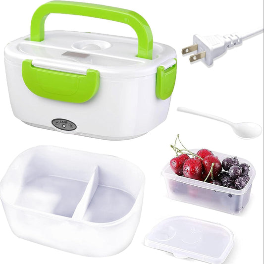 Fiambrera Eléctrica 40W 1050ml verdel - Calentamiento Rápido 15-20 Minutos - Enchufe Casa 220V