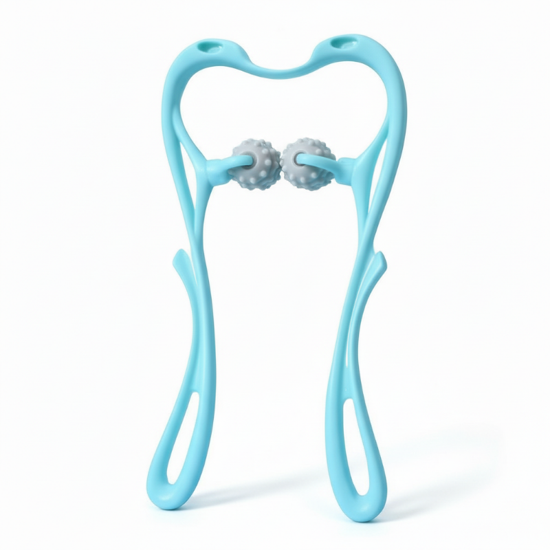 Masajeador Cervical 6 Rodillos Manual 360° - Alivio Cuello Hombros Espalda