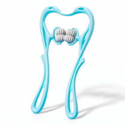 Masajeador Cervical 6 Rodillos Manual 360° - Alivio Cuello Hombros Espalda