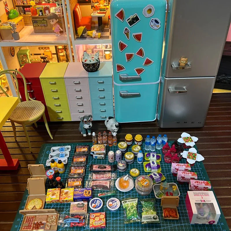 New Products Brands Ball Mini Refrigerator Food Blind Box Mini Toy Set Great Baby House Scene Playable and Gift for Children Toy