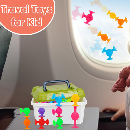 Texture Suction Cup Toys Set, Stress Relief & Learning Toy for Kids Aged 3-6 Years, Portable Travel Educational Gift