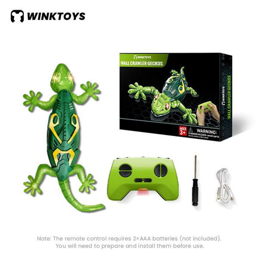[34]Wall Crawler Gecko, Winktoys Remote Control Toy, Electric Lizard Toy with LED Glowing Eyes, 360° Spin, Animal Toy, Fun Indoor Toy, Gift Idea, Party Toy, Cool Gifts, Family Fun