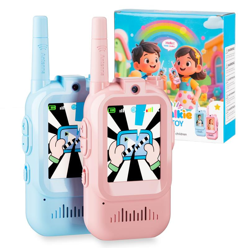【Fabeto】Kids Video Walkie Talkies Toys - 2 Pack with Long Range Communication & Built-In Camera for Boys and Girls, Perfect for Outdoor Play, Ages 3-12 Kids Long Range Walkie Talkies