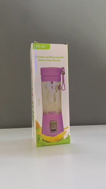 Batidora licuadora portátil USB 380ml con 6 cuchillas de acero inoxidable, recargable y libre de BPA